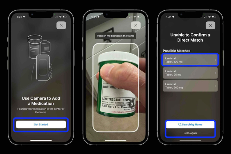 Image recognition for medication tracker mobile app