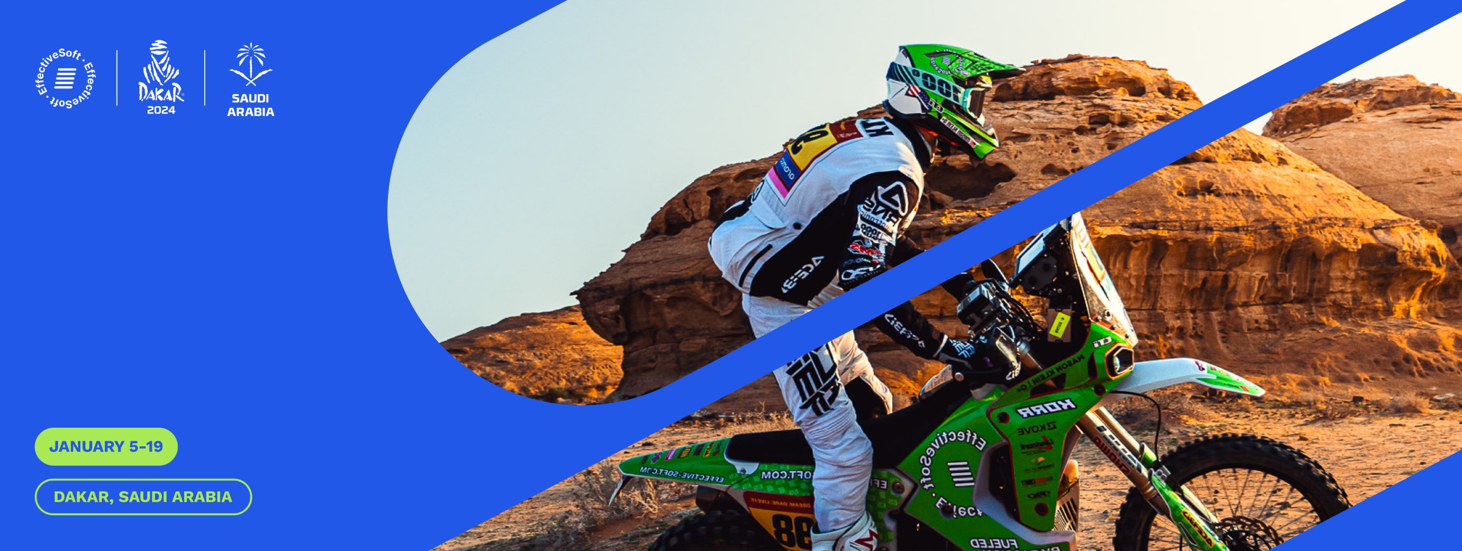 EffectiveSoft supports a motorbike racer, Mason Klein, in the Dakar Rally 2024